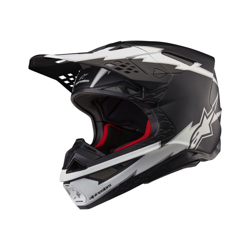 Casque Alpinestars SM-10 Supertech Ampress - Noir Blanc Mat Casque Alpinestars SM-10 Supertech Ampress - Noir Blanc Mat
